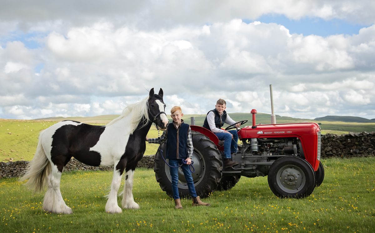Tractor and horse - young farmers photoshoot by emma campbell