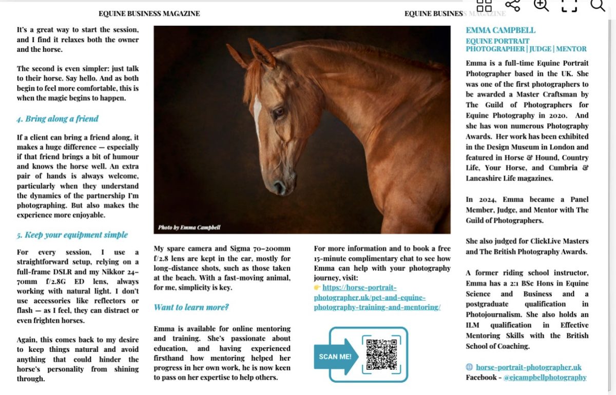 Article by Emma Campbell Horse photographer
