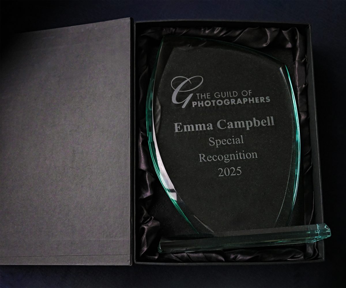 SPecial Recognition award given to Emma Campbell by the Guild of Photographers